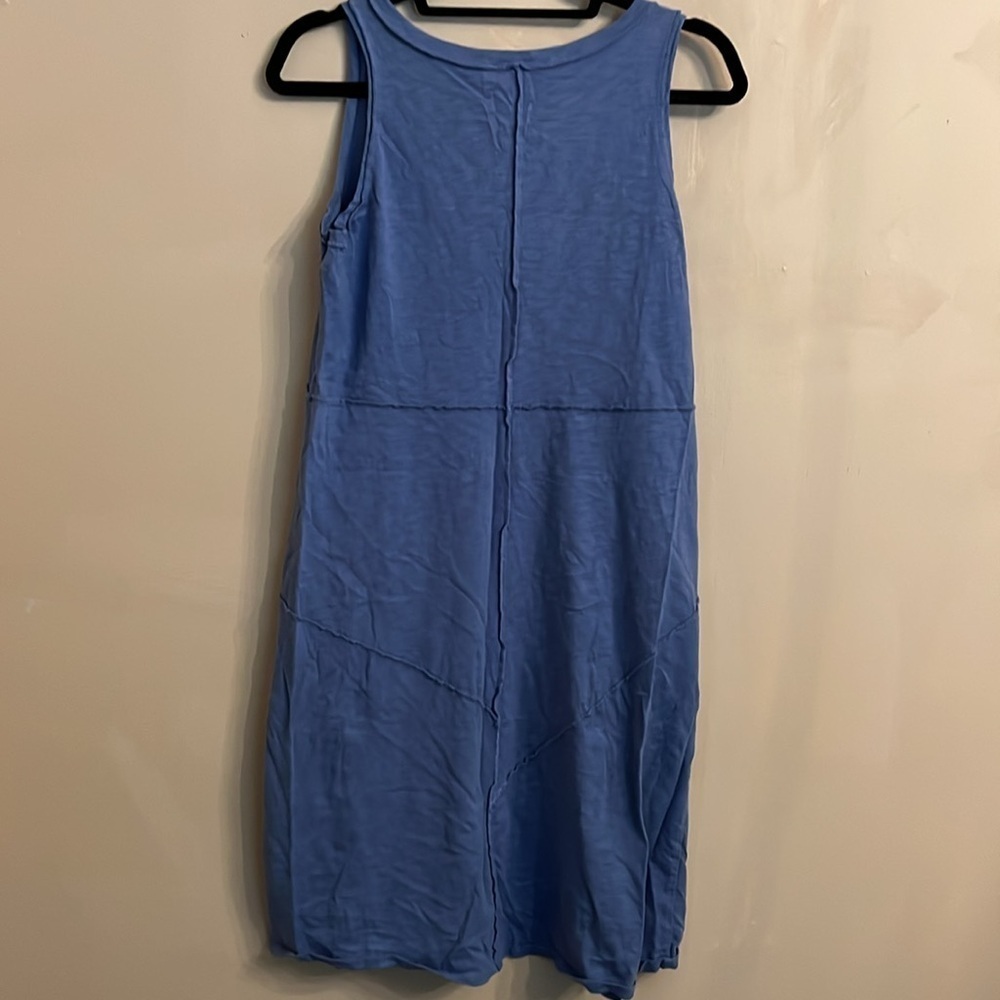 J Jill Exposed Seams Blue 100% Cotton Sleeveless Dress SizeS - Picture 13 of 15